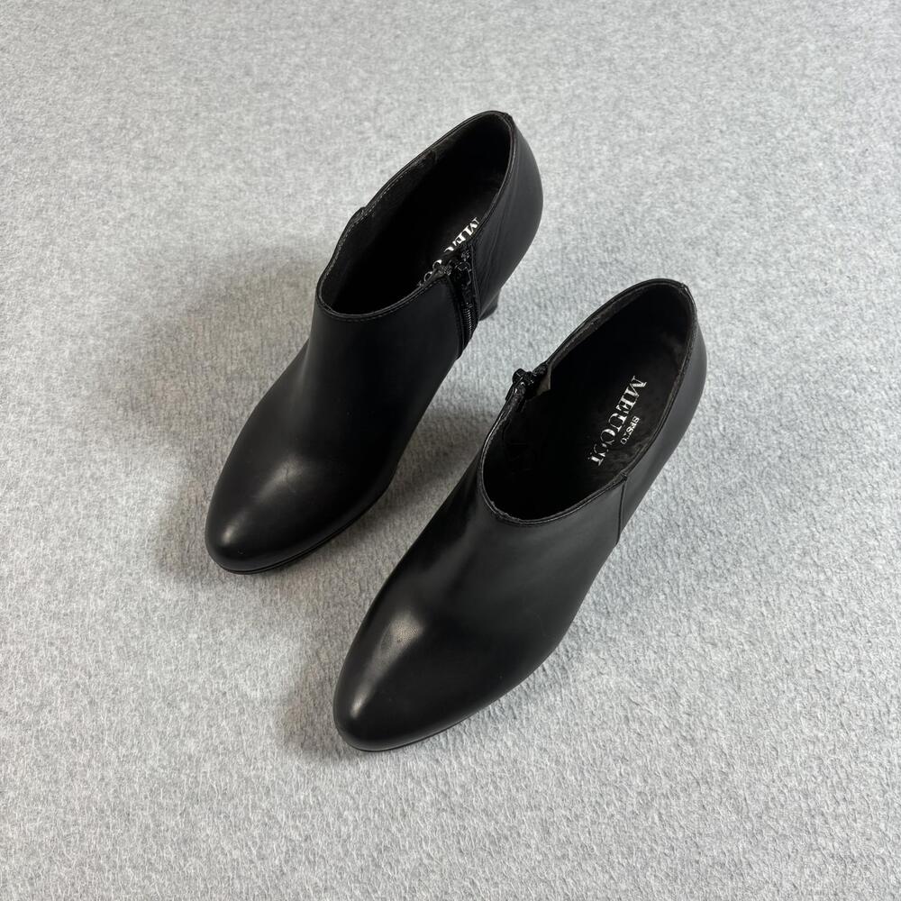 Sesto Meucci Boots Womens Size 8.5 Black Leather Ankle Stiletto Booties Italy